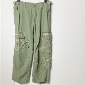 Da-Nang Green Military Silk Embroidered Pants